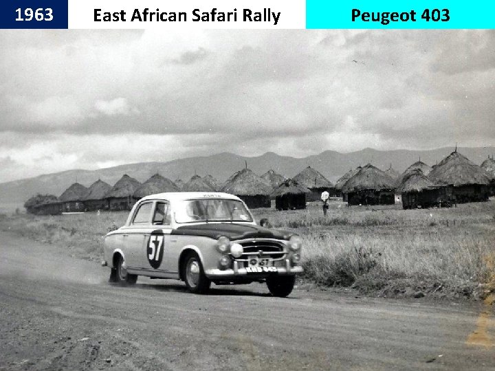 1963 East African Safari Rally Peugeot 403 