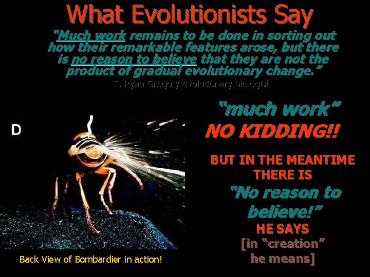 What Evolutionists Say “Much work remains to be done in sorting out how their