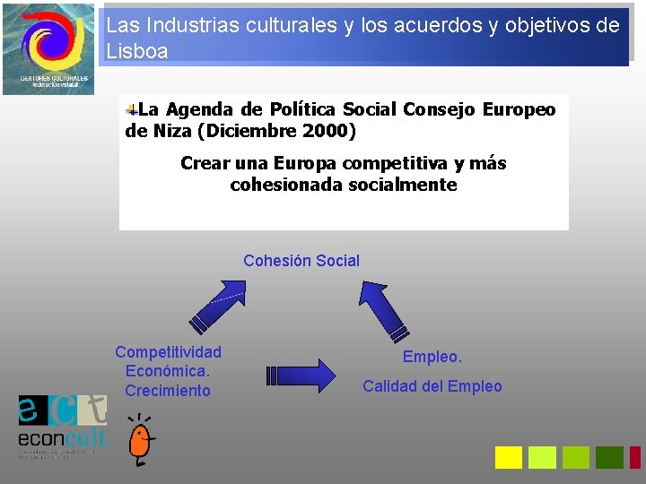 Las Industrias culturales y los acuerdos y objetivos de Lisboa La Agenda de Política