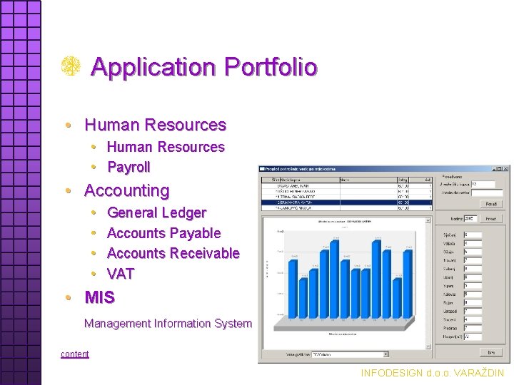 Application Portfolio • Human Resources • Payroll • Accounting • • General Ledger Accounts