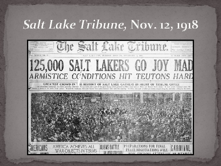 Salt Lake Tribune, Nov. 12, 1918 