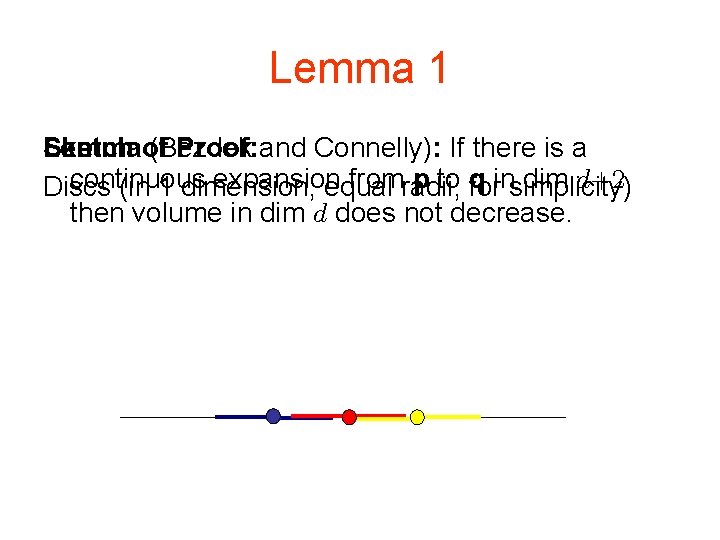 Lemma 1 Lemma of (Bezdek Sketch Proof: and Connelly): If there is a continuous