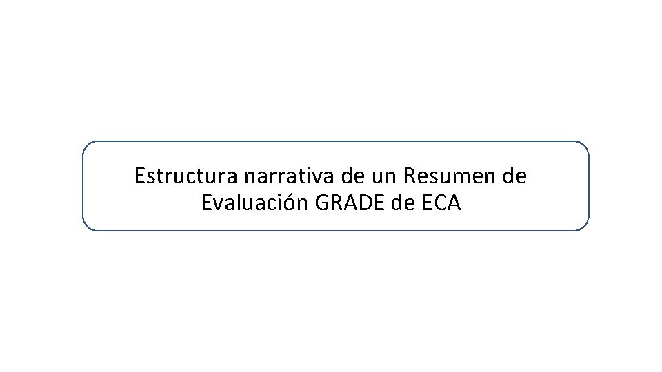 Estructura narrativa de un Resumen de Evaluación GRADE de ECA 