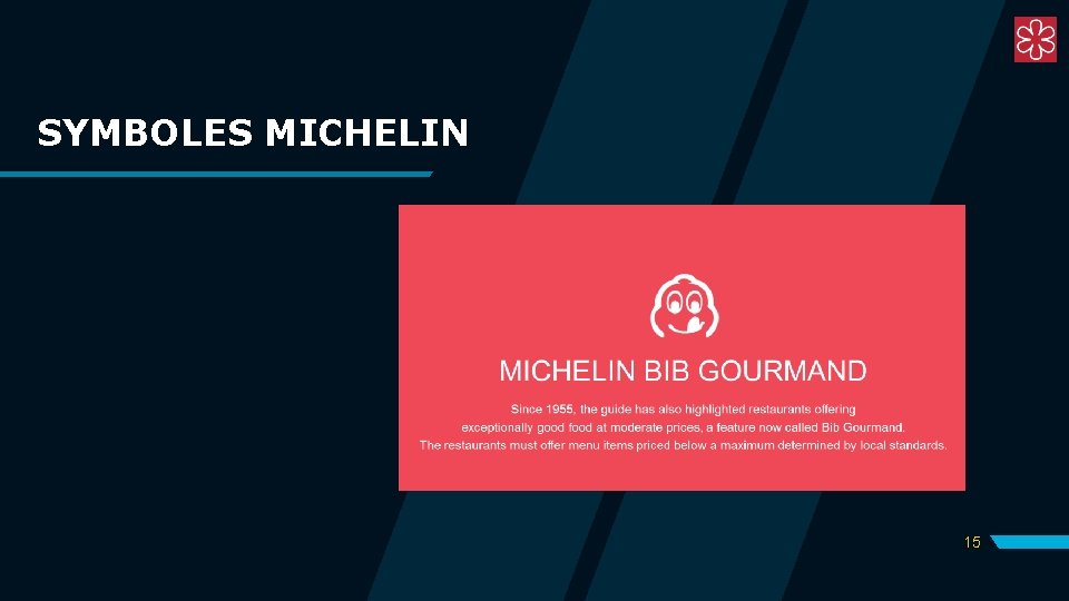 SYMBOLES MICHELIN 15 SYMBOLES MICHELIN 15