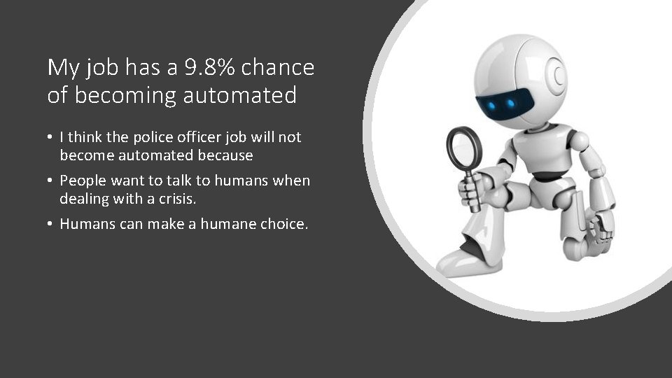 My job has a 9. 8% chance of becoming automated • I think the