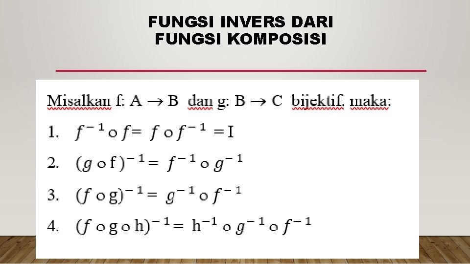 FUNGSI INVERS DARI FUNGSI KOMPOSISI 