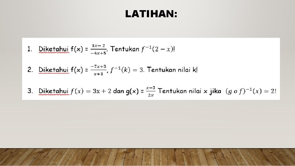 LATIHAN: 