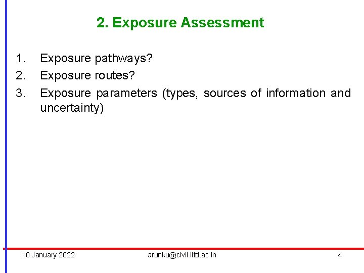 Red Book framework hazard identification exposure assessment point