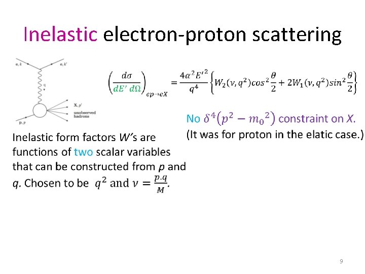 Inelastic electron-proton scattering 9 