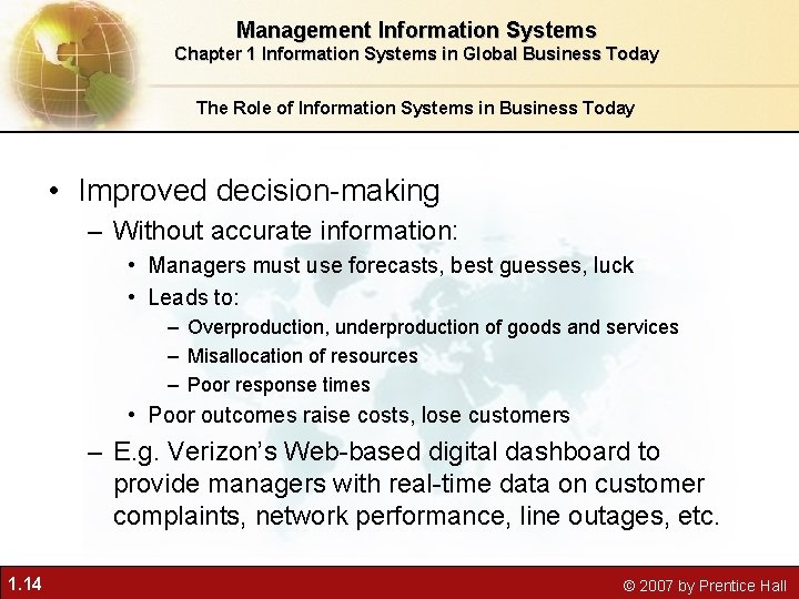 Management Information Systems Chapter 1 Information Systems in Global Business Today The Role of