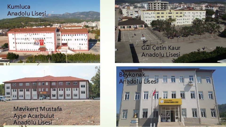 Kumluca Anadolu Lisesi Gül Çetin Kaur Anadolu Lisesi Beykonak Anadolu Lisesi Mavikent Mustafa Ayşe