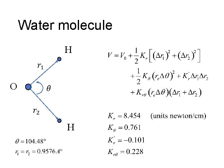 Water molecule H O H 