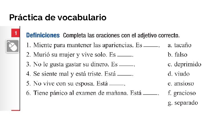 Práctica de vocabulario 