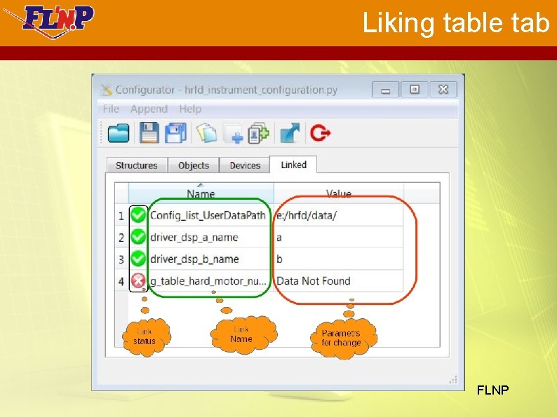 Liking table tab FLNP 