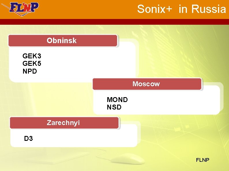 Sonix+ in Russia Obninsk GEK 3 GEK 5 NPD Moscow MOND NSD Zarechnyi D