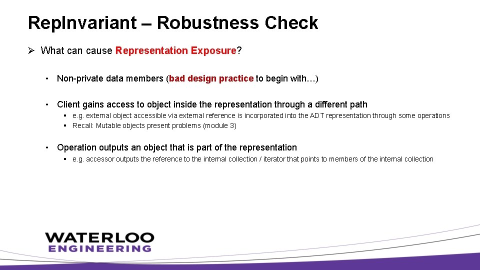 Rep. Invariant – Robustness Check Ø What can cause Representation Exposure? • Non-private data