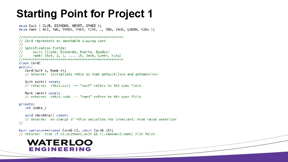 Starting Point for Project 1 