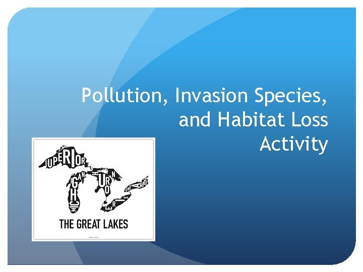 Pollution, Invasion Species, and Habitat Loss Activity 