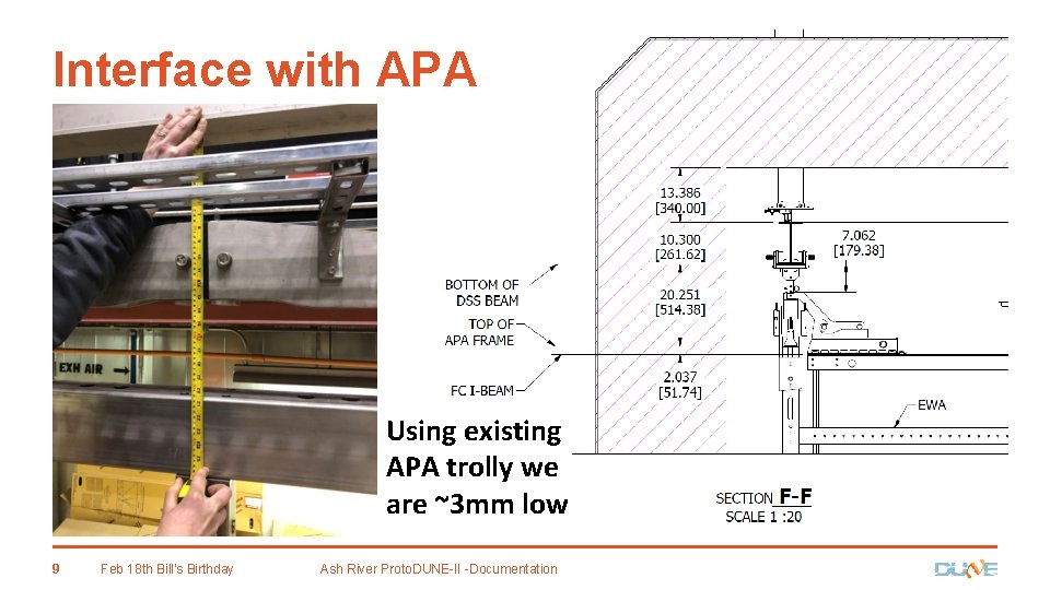 Interface with APA Using existing APA trolly we are ~3 mm low 9 Feb