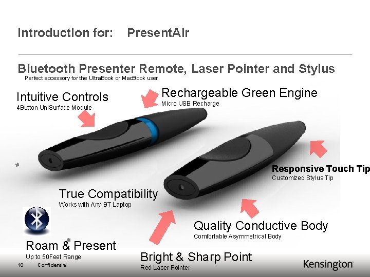 Introduction for: Present. Air Bluetooth Presenter Remote, Laser Pointer and Stylus Perfect accessory for