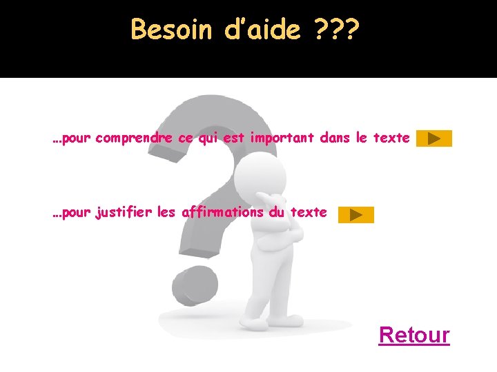 Besoin d’aide ? ? ? …pour comprendre ce qui est important dans le texte