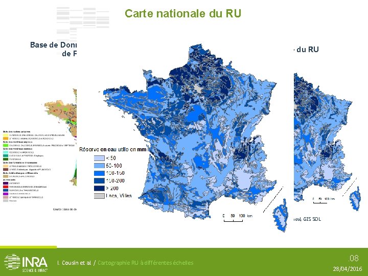 Carte nationale du RU Base de Données Géographique des Sols de France (1/1 000)