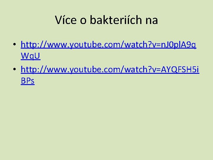 Více o bakteriích na • http: //www. youtube. com/watch? v=n. J 0 pl. A