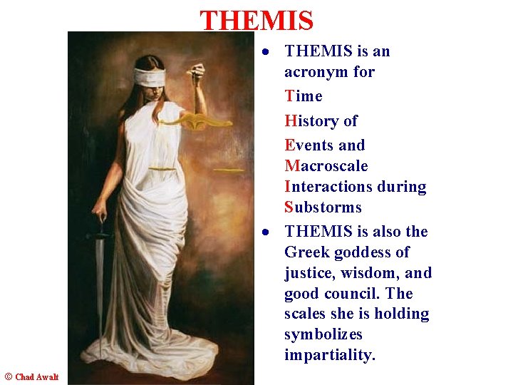 THEMIS is an acronym for Time History of Events and Macroscale Interactions during Substorms
