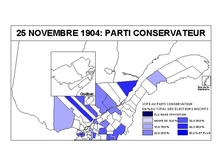 25 NOVEMBRE 1904: PARTI CONSERVATEUR Îles-de-la. Madeleine Québec T. -R. VOTE AU PARTI CONSERVATEUR