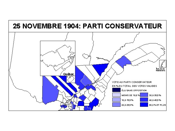 25 NOVEMBRE 1904: PARTI CONSERVATEUR Îles-de-la. Madeleine Québec T. -R. VOTE AU PARTI CONSERVATEUR