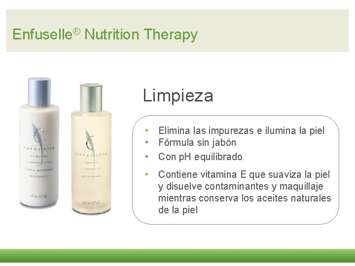 Enfuselle® Nutrition Therapy Limpieza • Elimina las impurezas e ilumina la piel • Fórmula