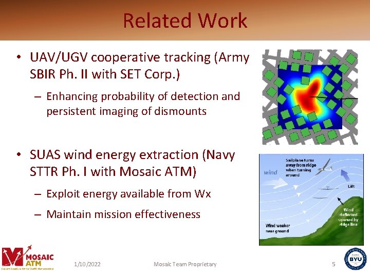 Related Work • UAV/UGV cooperative tracking (Army SBIR Ph. II with SET Corp. )