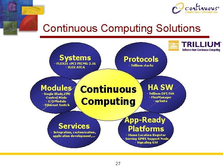 Continuous Computing Solutions Systems Protocols - FLEX 21 c. PCI PICMG 2. 16 -