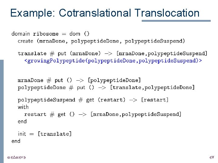 Example: Cotranslational Translocation /24/2003 28 