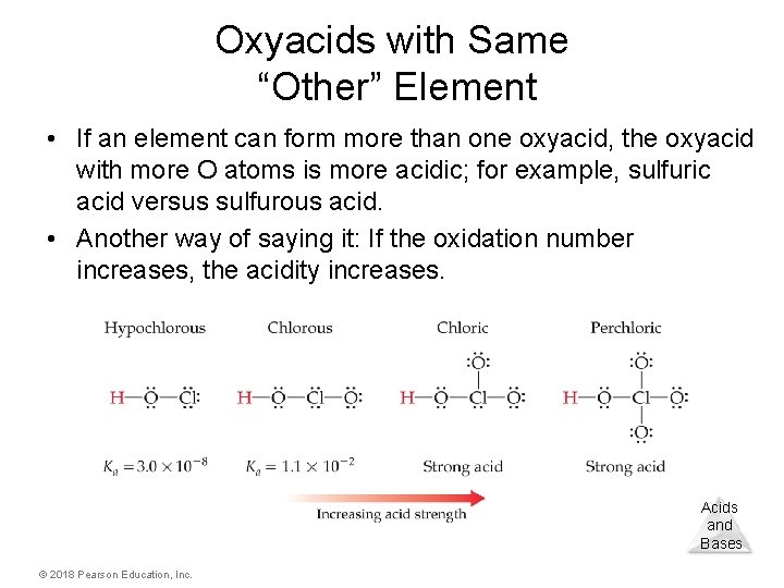 Oxyacids with Same “Other” Element • If an element can form more than one