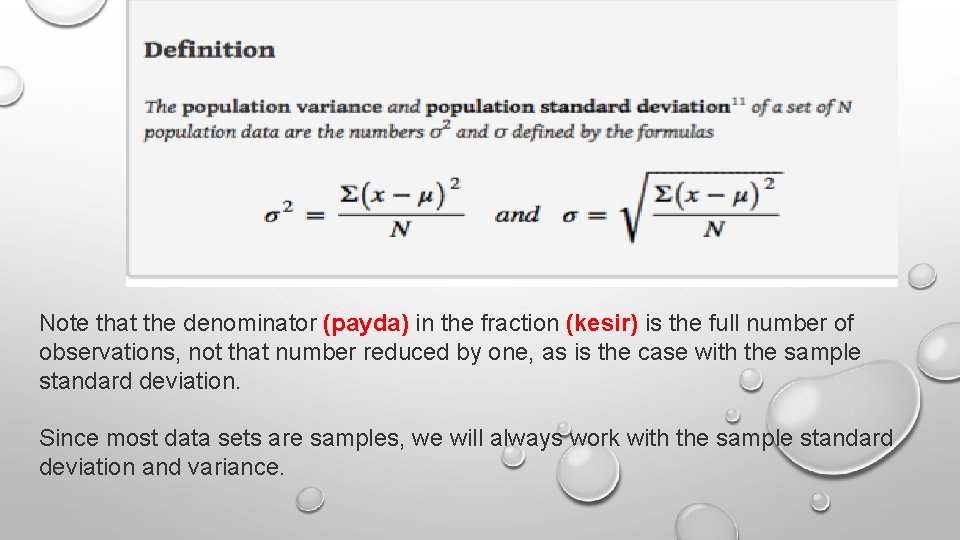 Note that the denominator (payda) in the fraction (kesir) is the full number of