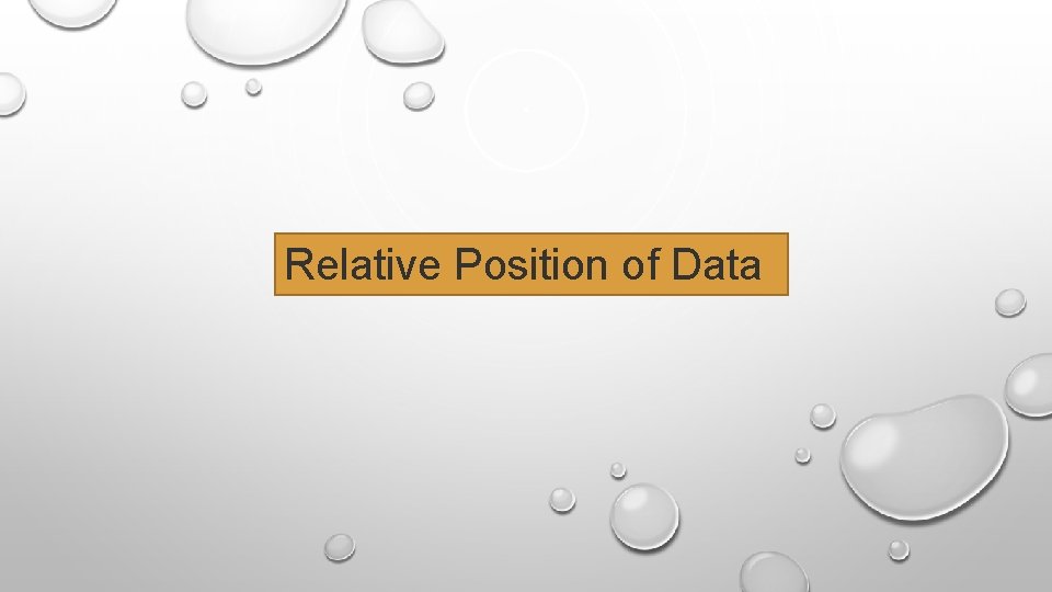 Relative Position of Data 