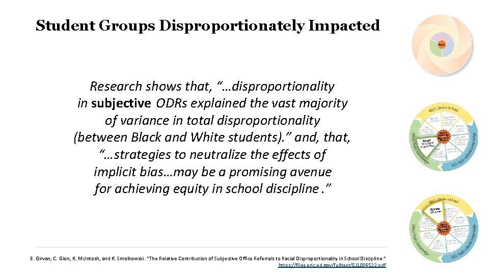 Student Groups Disproportionately Impacted Research shows that, “…disproportionality in subjective ODRs explained the vast