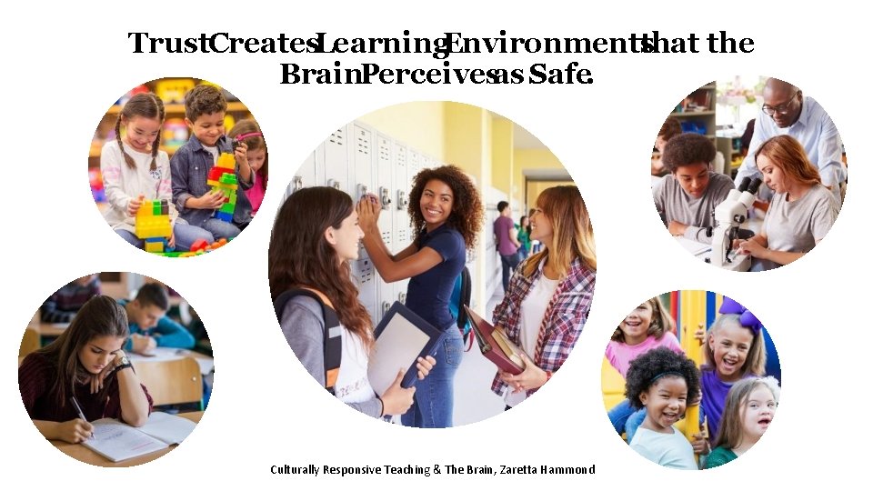 Trust. Creates. Learning. Environments that the Brain. Perceivesas Safe. Culturally Responsive Teaching & The