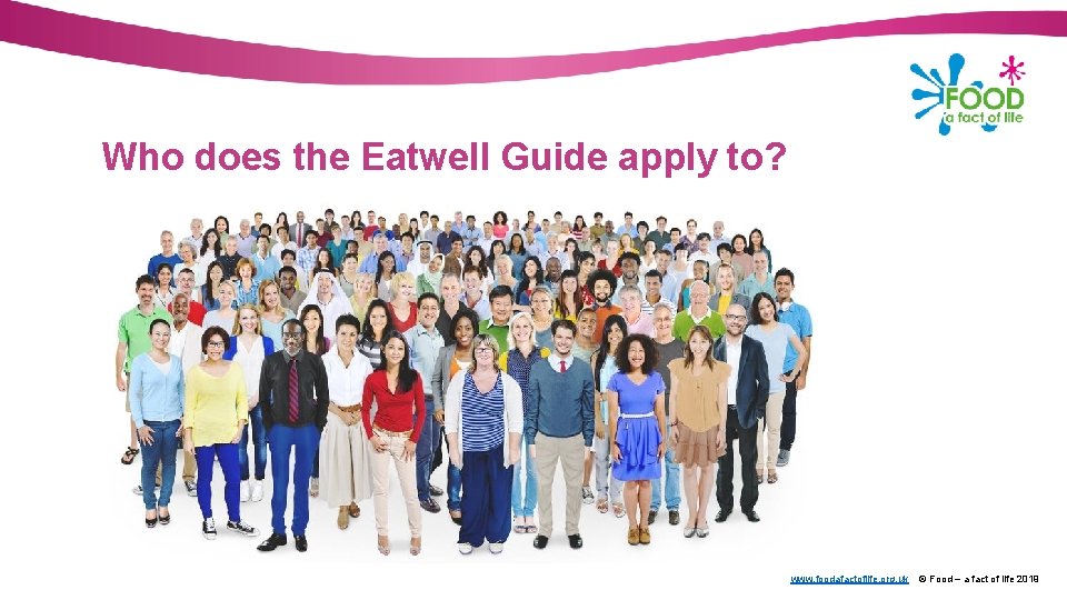 Who does the Eatwell Guide apply to? www. foodafactoflife. org. uk © Food –