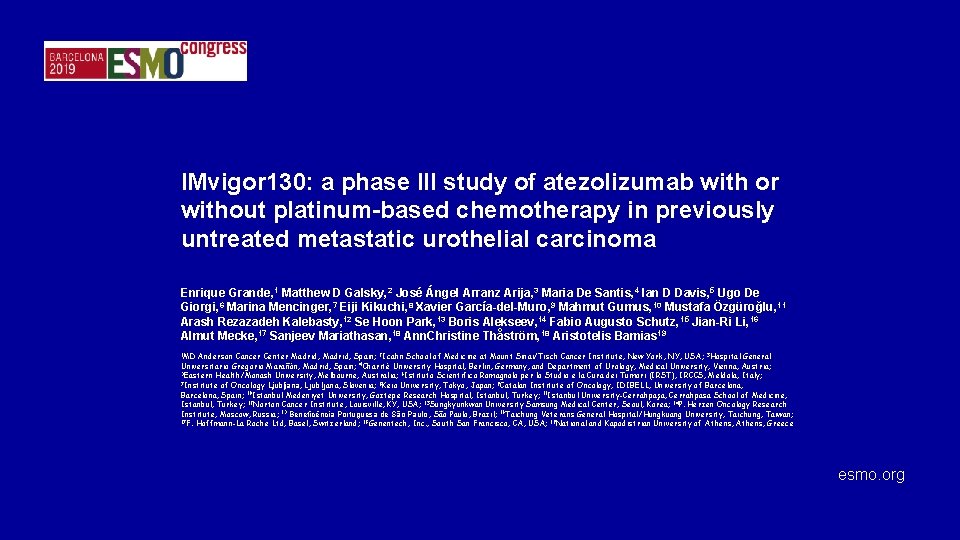 IMvigor 130: a phase III study of atezolizumab with or without platinum-based chemotherapy in