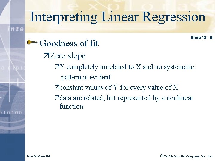 Click to edit Master style Interpreting Linear title Regression Goodness of fit Slide 18