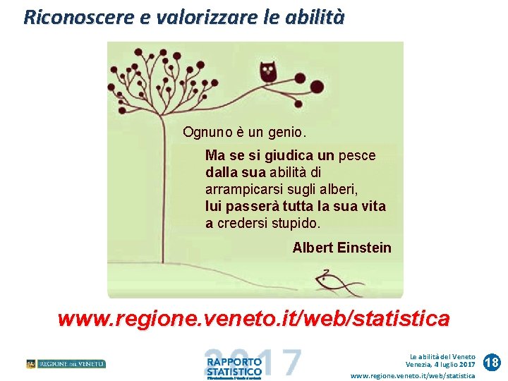 Riconoscere e valorizzare le abilità Ognuno è un genio. Ma se si giudica un