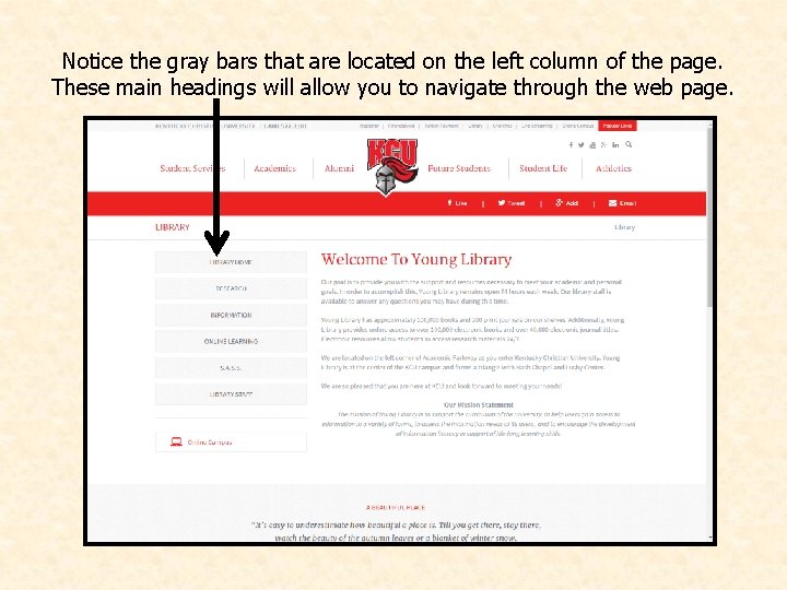 Notice the gray bars that are located on the left column of the page.