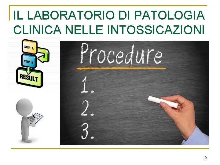 IL LABORATORIO DI PATOLOGIA CLINICA NELLE INTOSSICAZIONI 12 