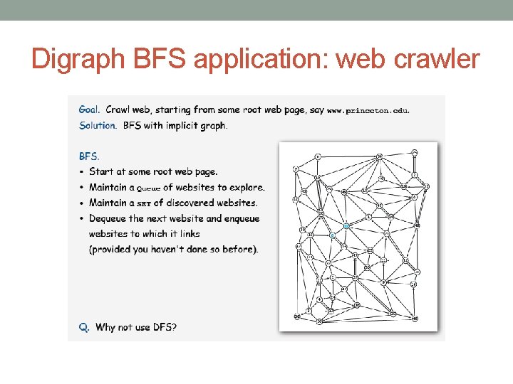 Digraph BFS application: web crawler 