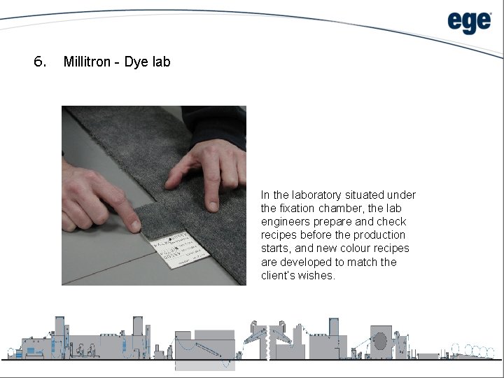 6. Millitron - Dye lab In the laboratory situated under the fixation chamber, the