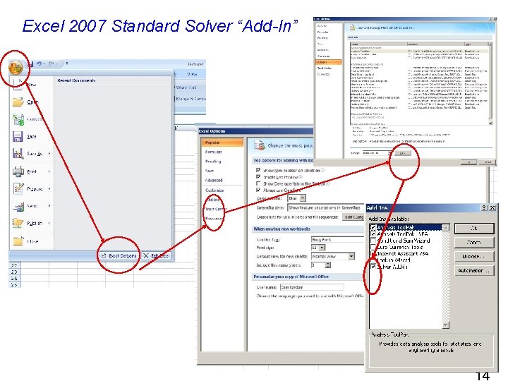 Excel 2007 Standard Solver “Add-In” 14 