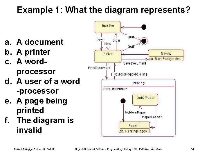 Example 1: What the diagram represents? a. A document b. A printer c. A