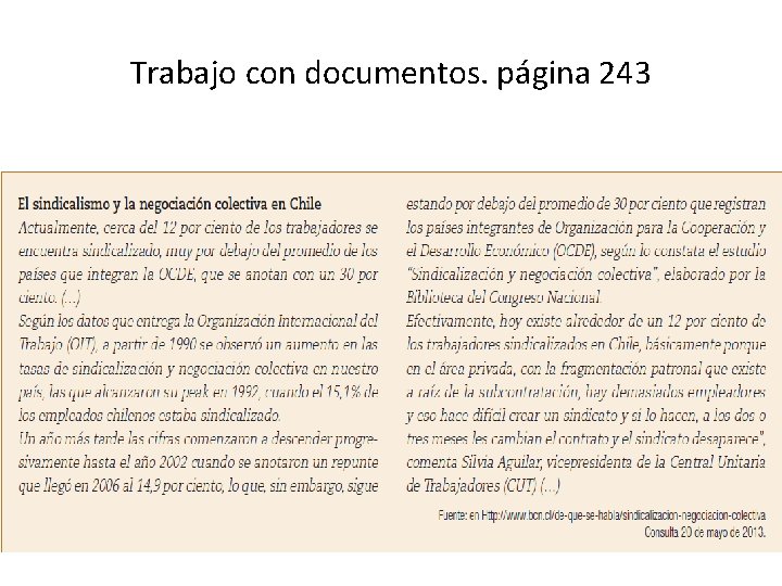 Trabajo con documentos. página 243 